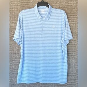 PUMA Blue Striped Golf Polo Shirt XXL